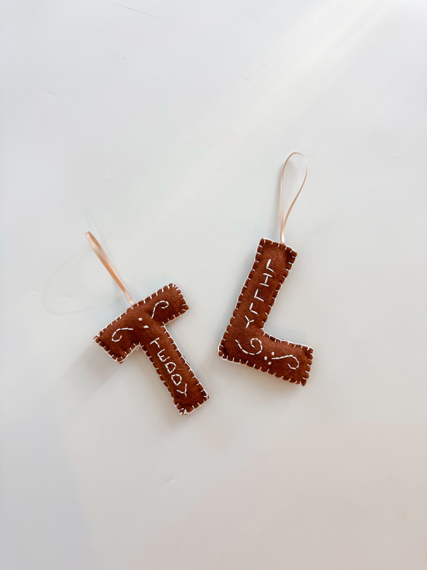 Embroidered Letter ornament