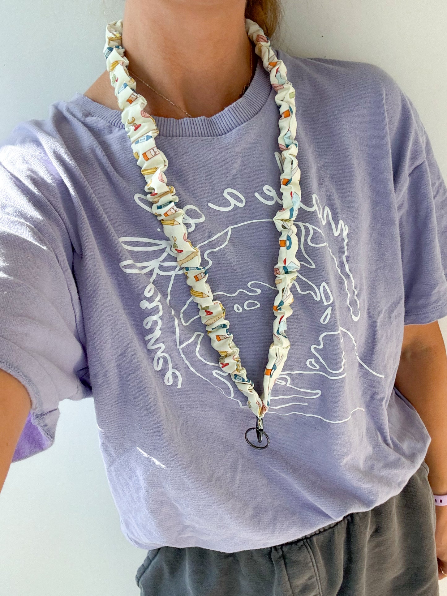 School Scrunched Lanyard or Keychain