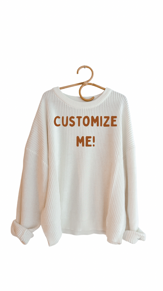 Custom Women’s Sweater: Coconut White