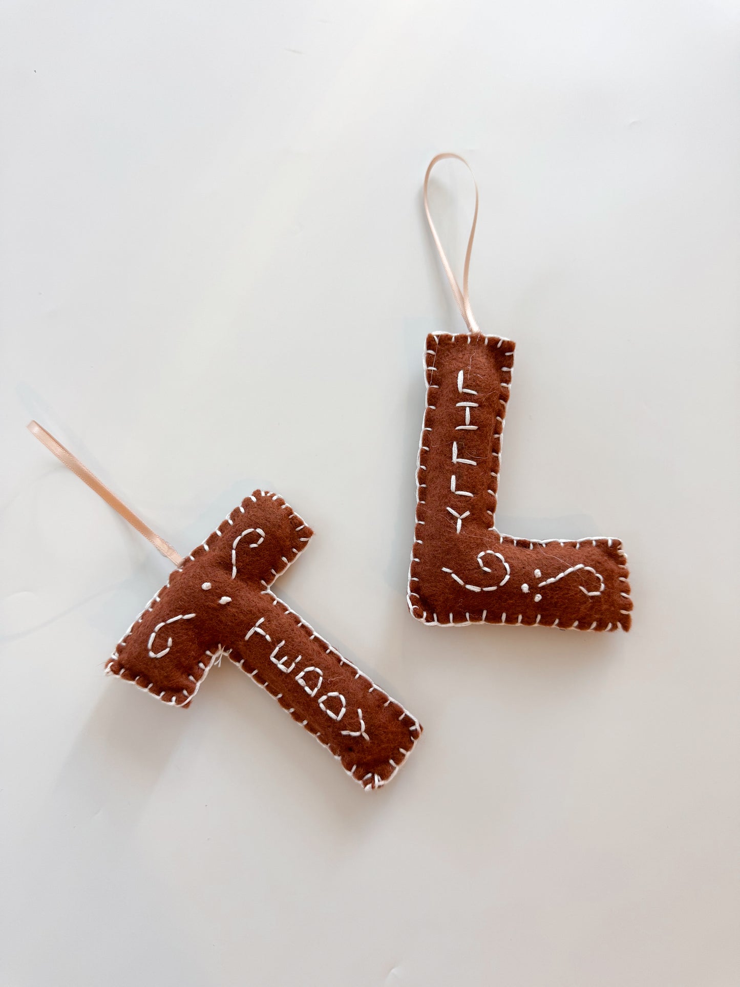 Embroidered Letter ornament