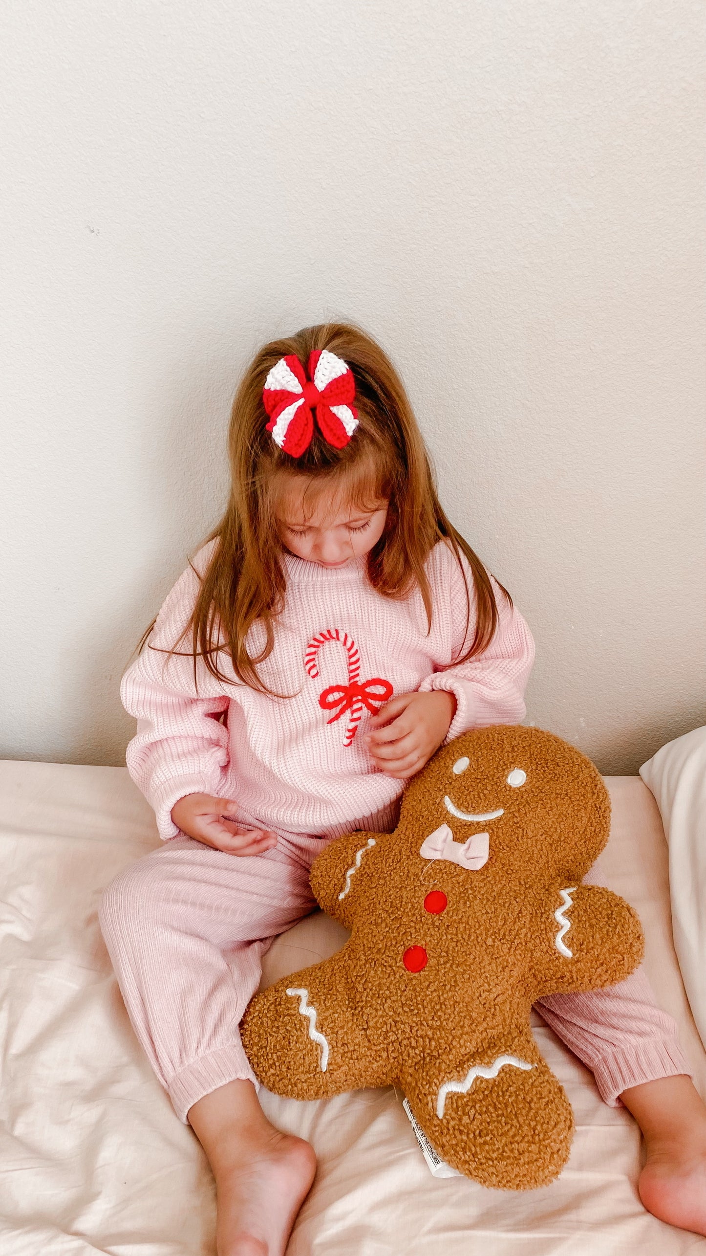 Crocheted Candy Cane Clip