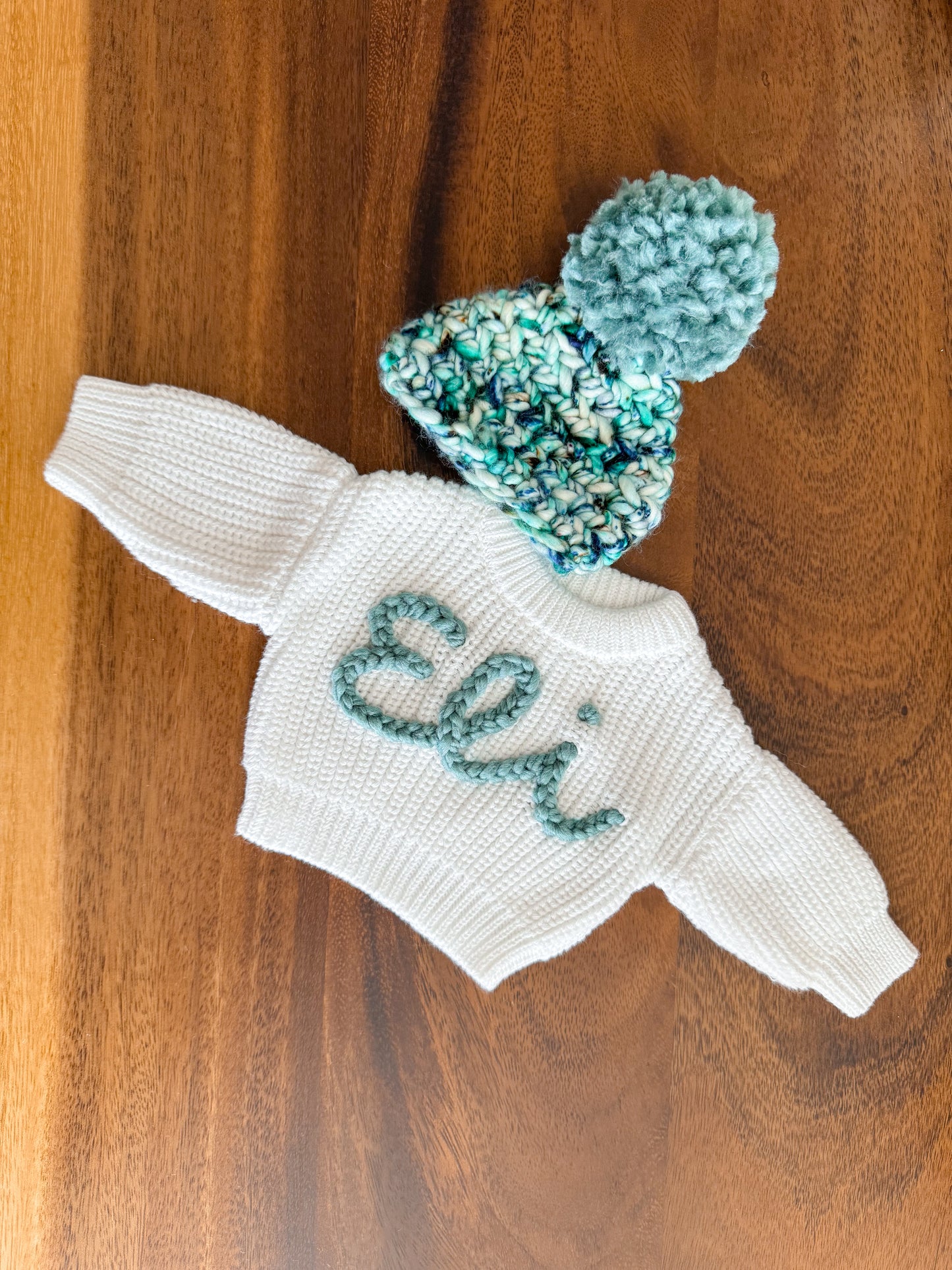 Custom Preemie Sweater: Coconut