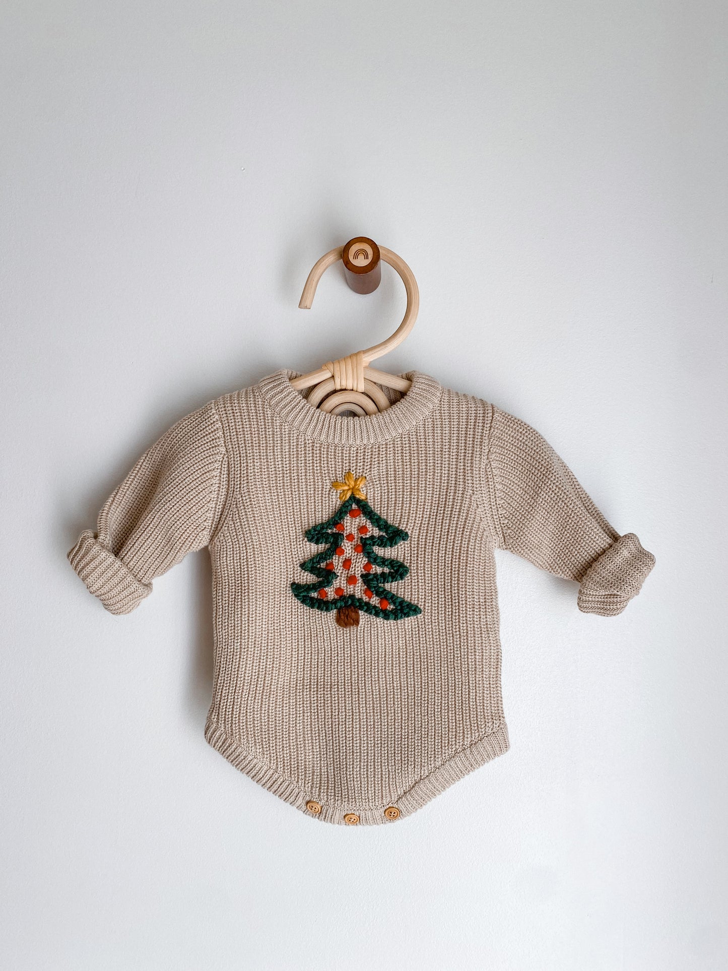 Custom Sweater Romper: Hazelnut Butter