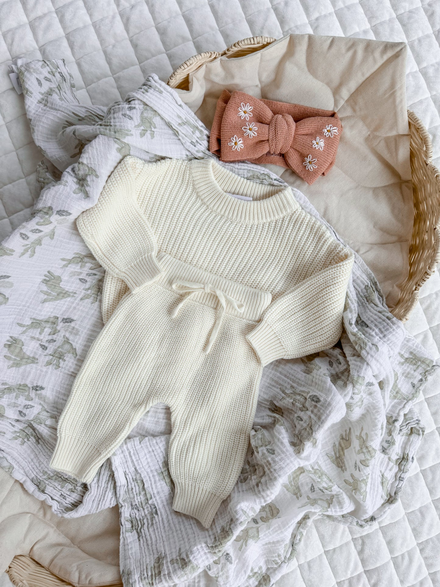 Knit Newborn Set: Marshmallow Cream