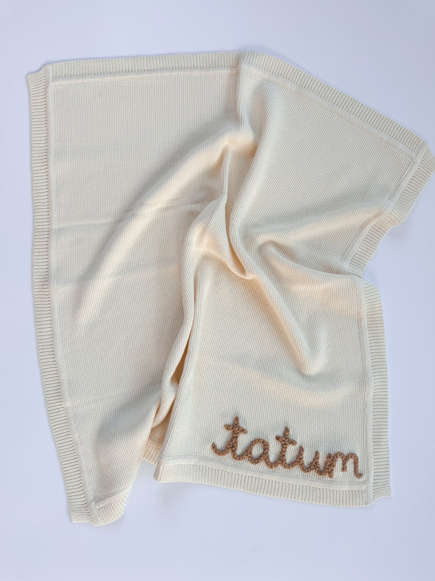 Custom Embroidered Blanket: Cream