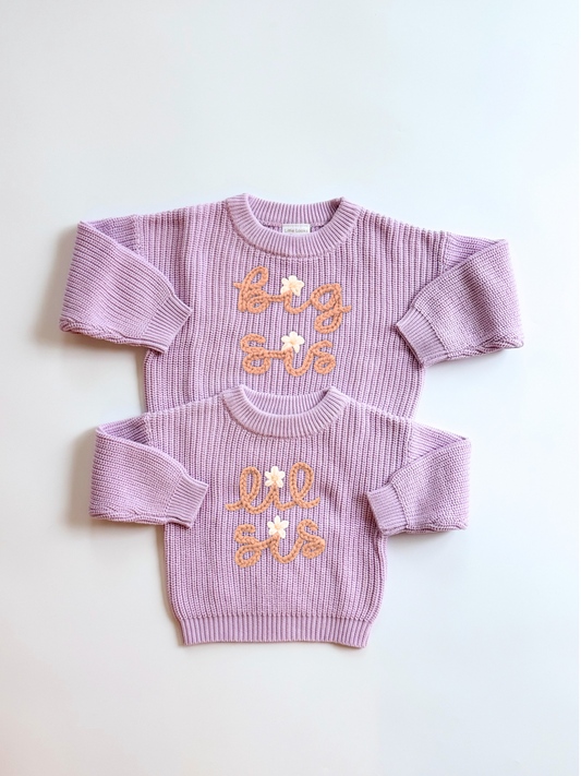 Big Sis Lil Sis Lilac Sweater