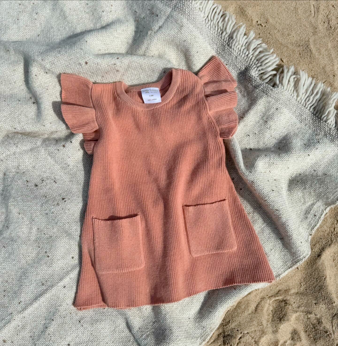 Custom Knit Dress: Coral