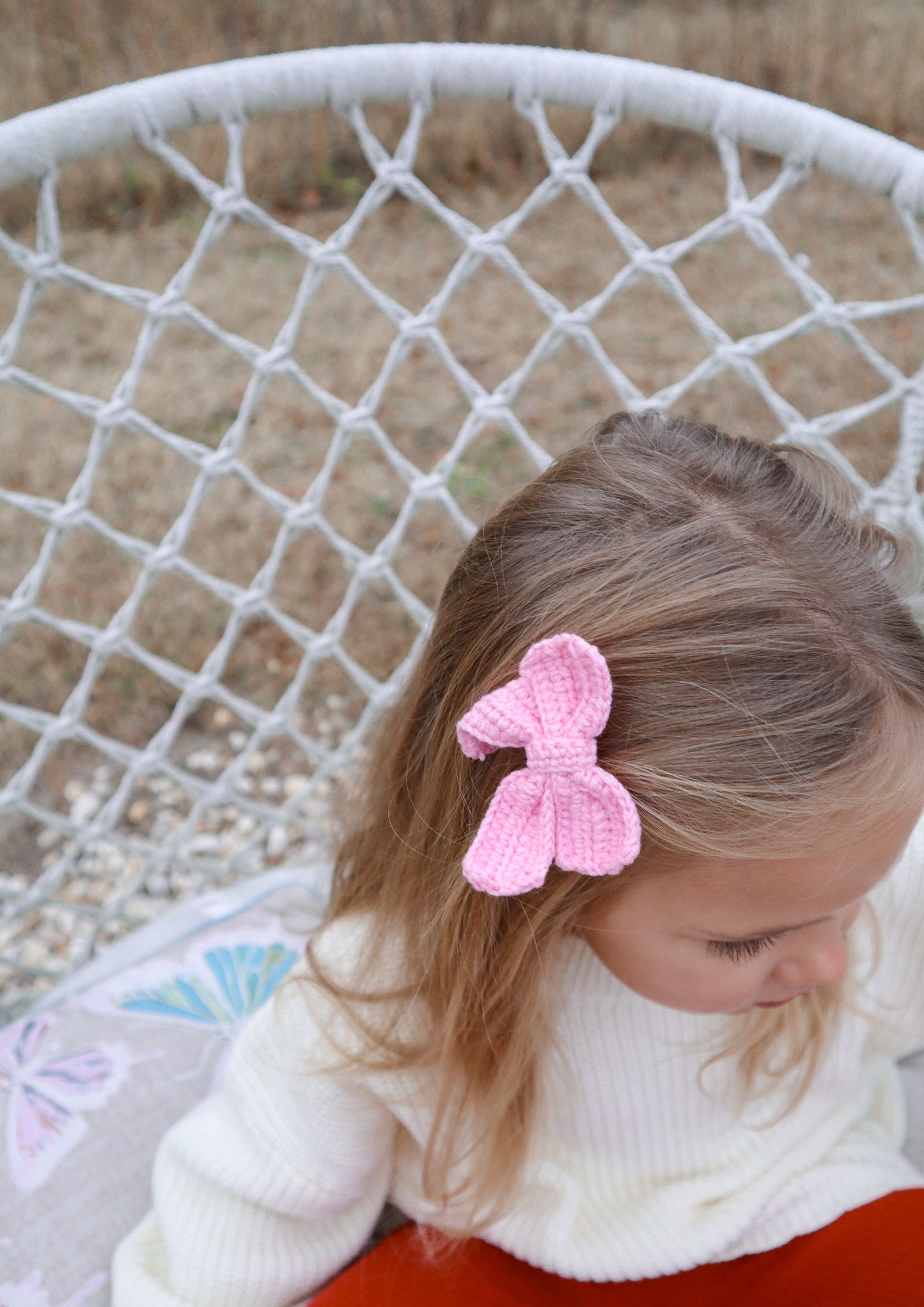 Crocheted Bow Clip