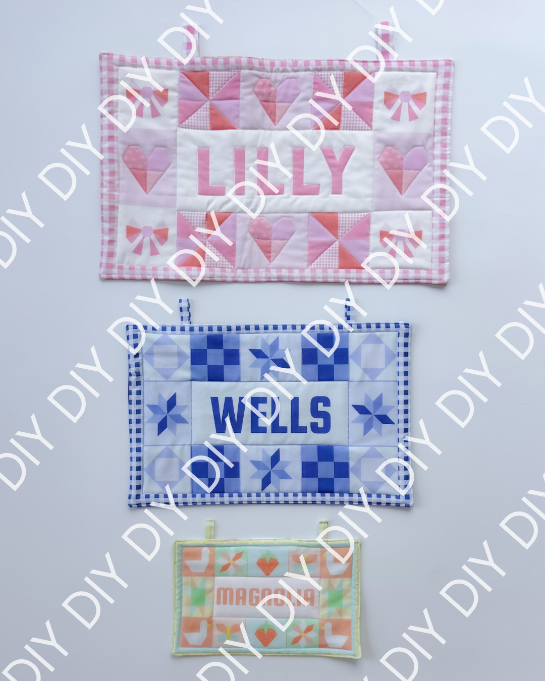 DIY Quilted Name Sign