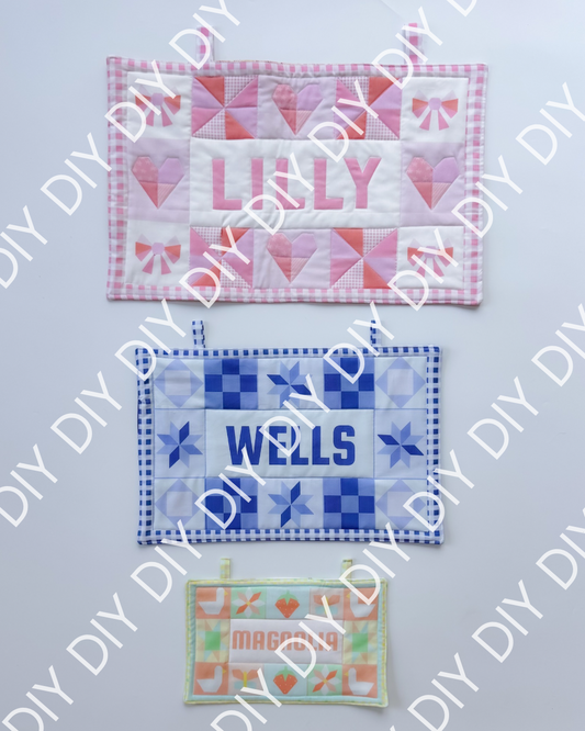 DIY Quilted Name Sign