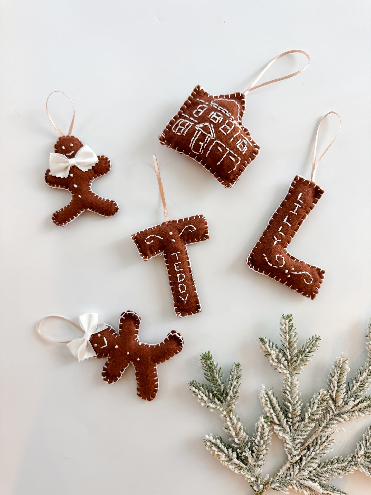 Embroidered Letter ornament