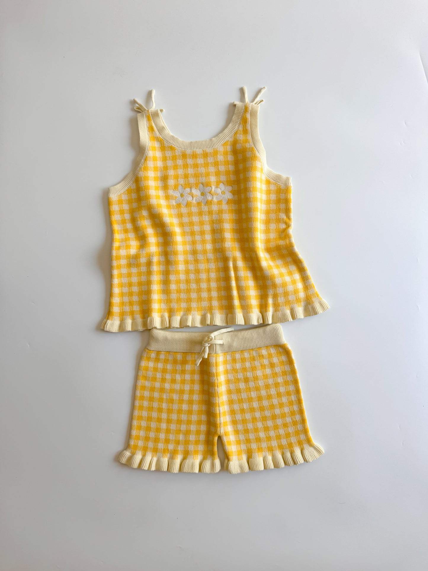 Daisy Yellow Gingham Set