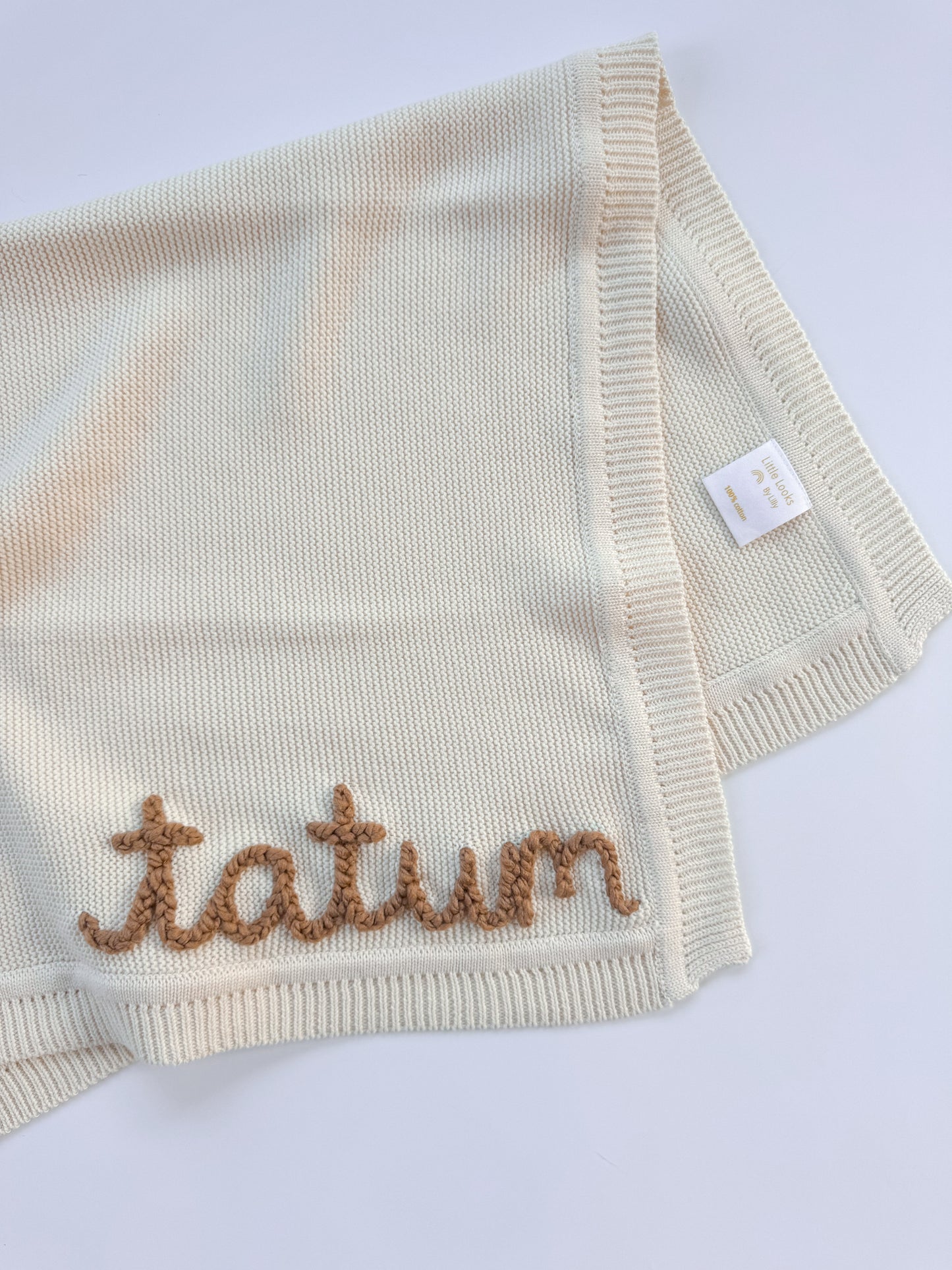 Custom Embroidered Blanket: Cream