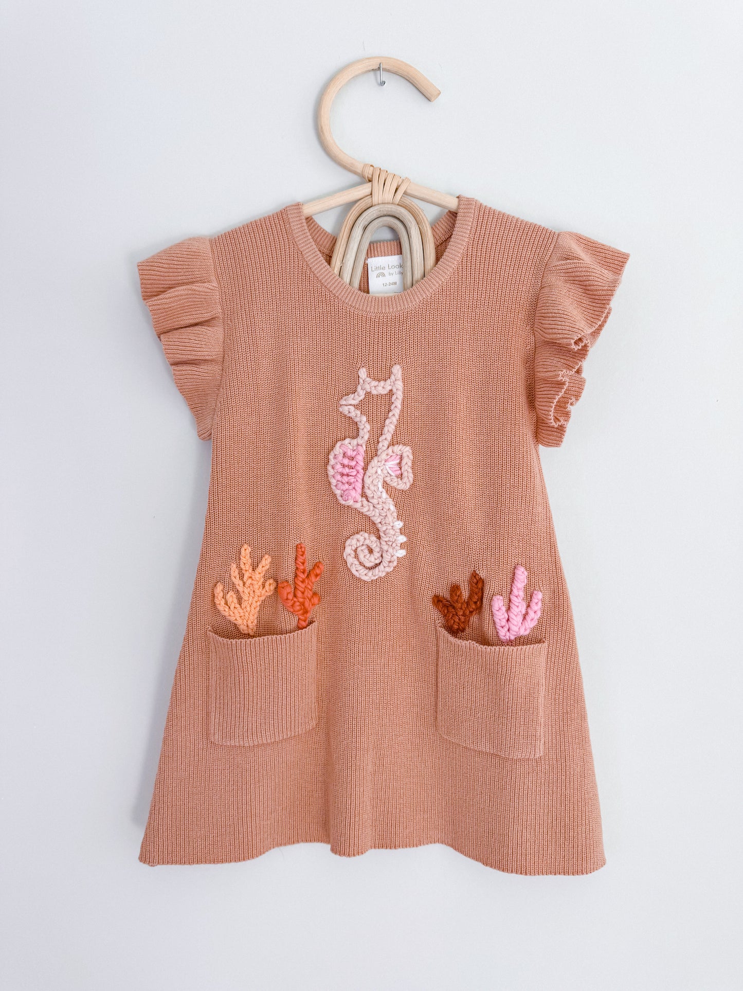 Custom Knit Dress: Coral