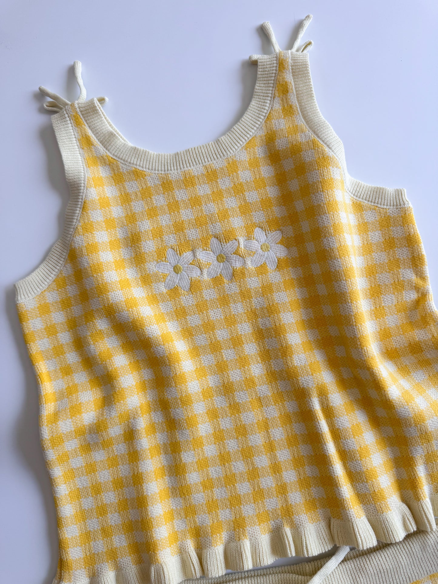 Daisy Yellow Gingham Set