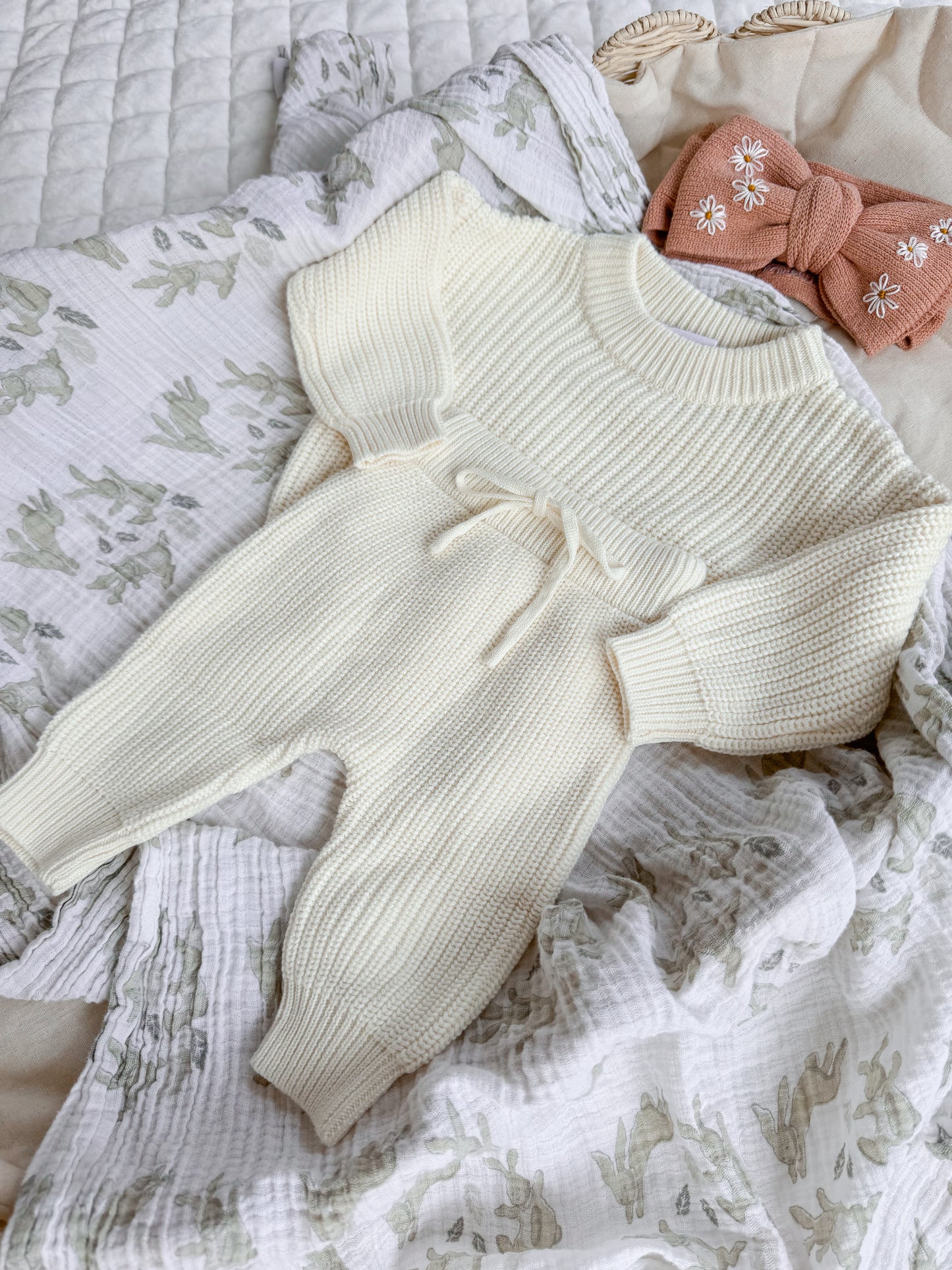 Knit Newborn Set: Marshmallow Cream