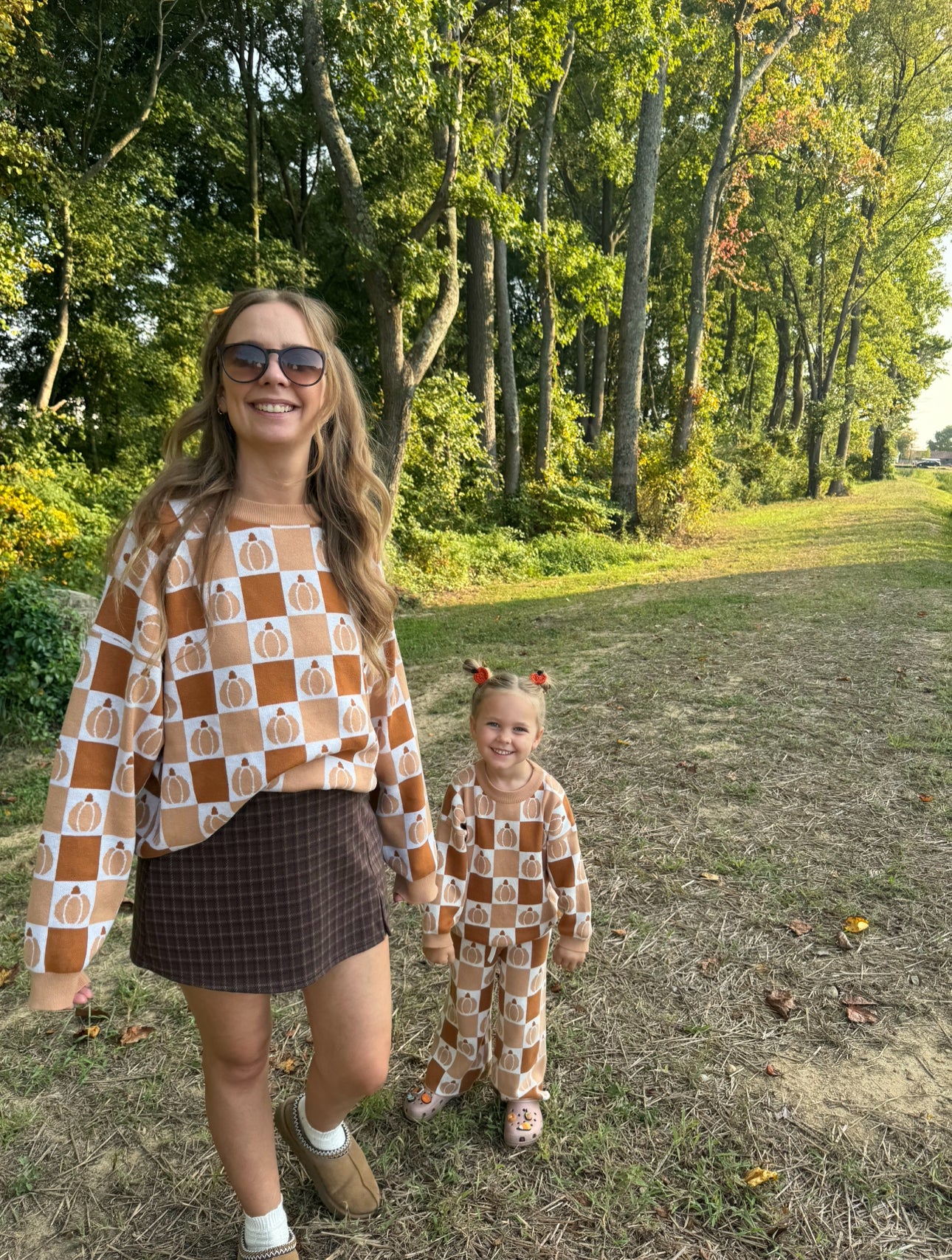 Checkered Pumpkin Set