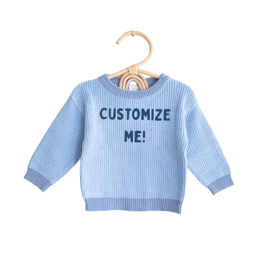 Custom Sweater: Dreamy Blue