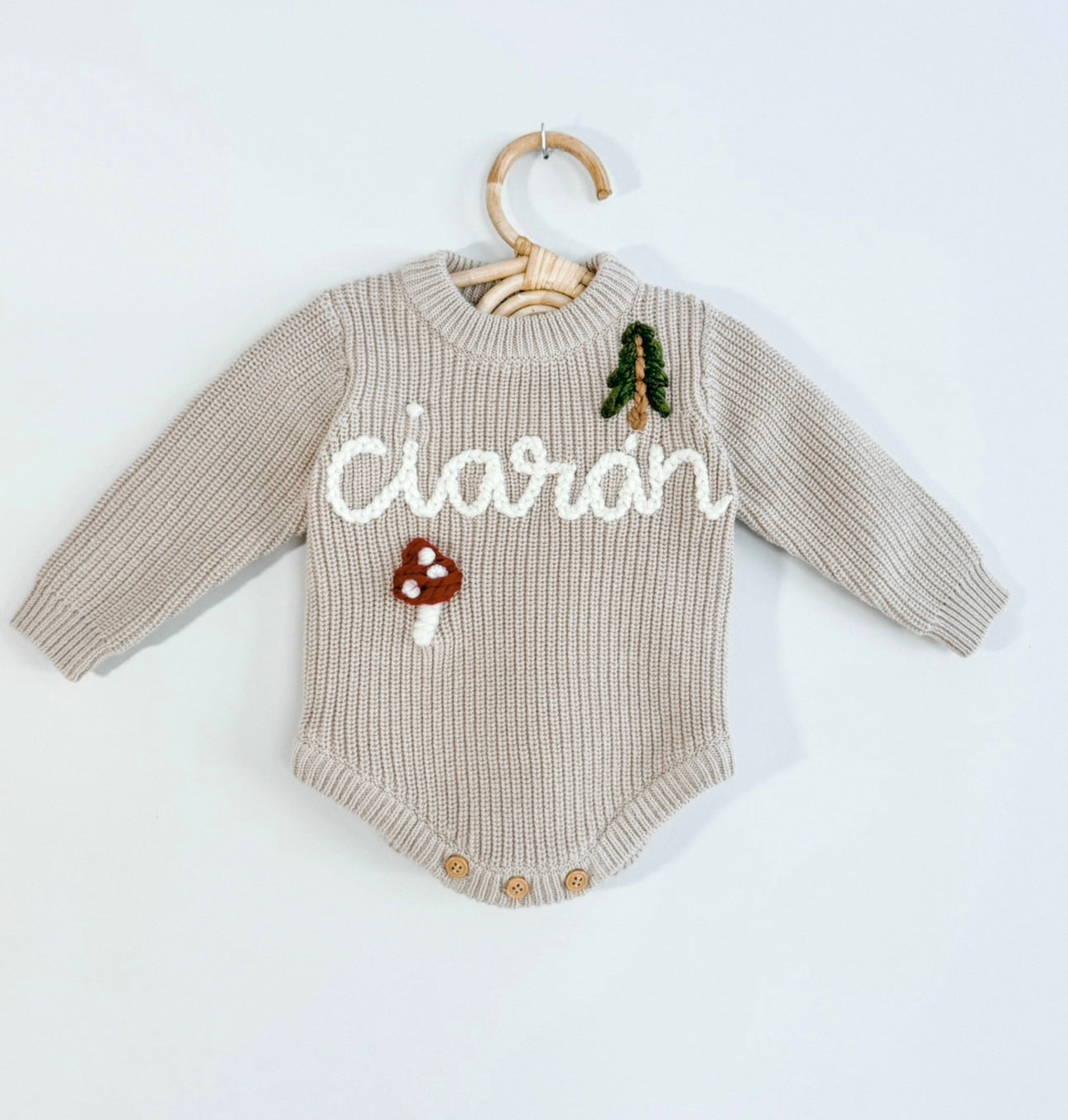 Custom Sweater Romper: Hazelnut Butter