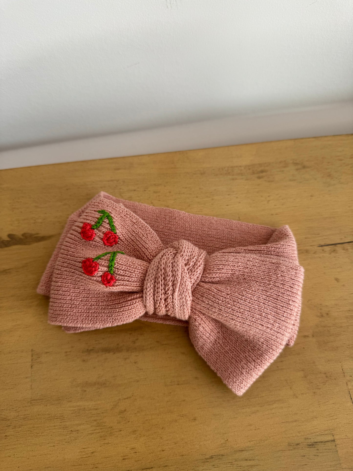 Custom Knit Bow Headband: Coral