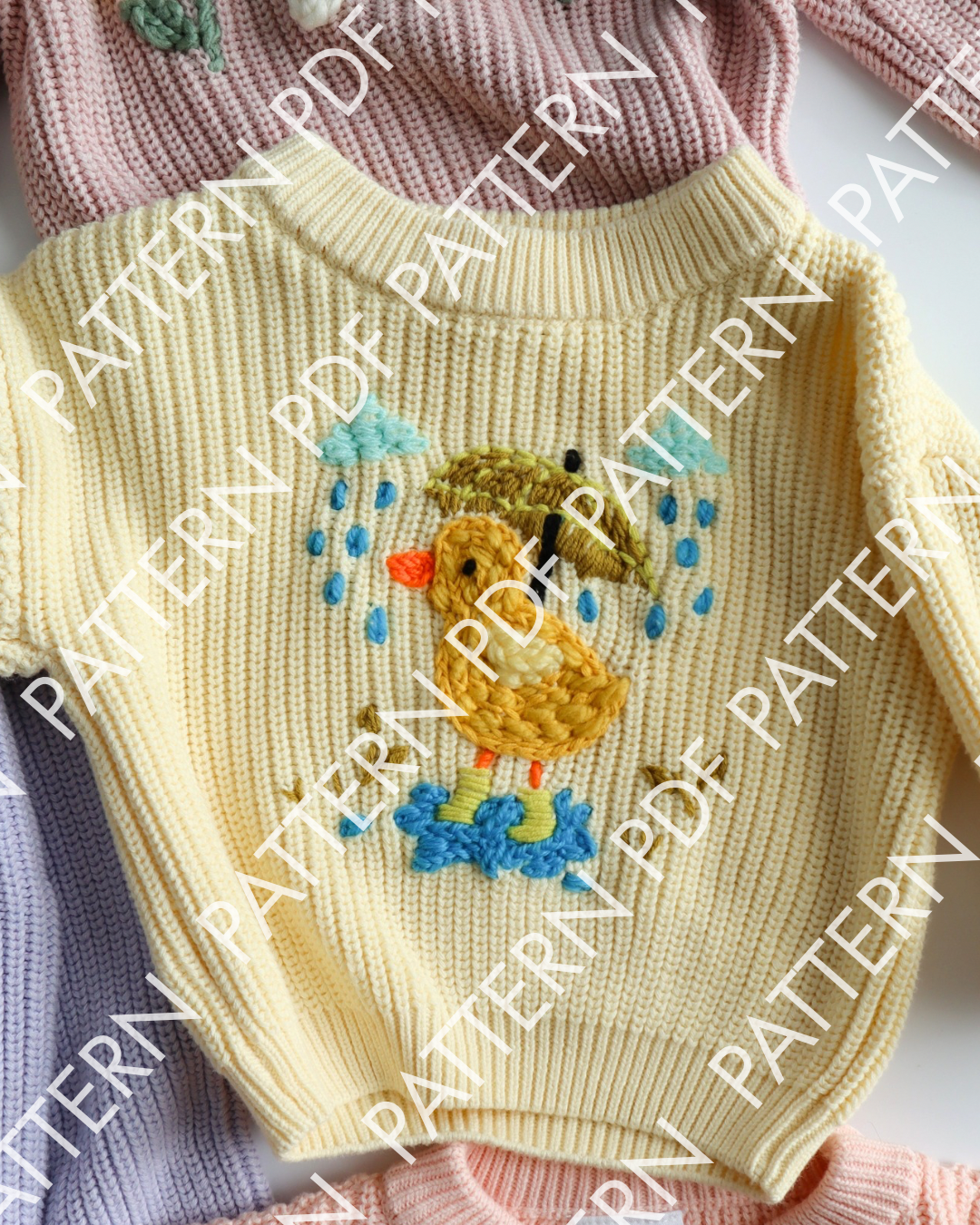 Rainy Day Duck Sweater PDF Template