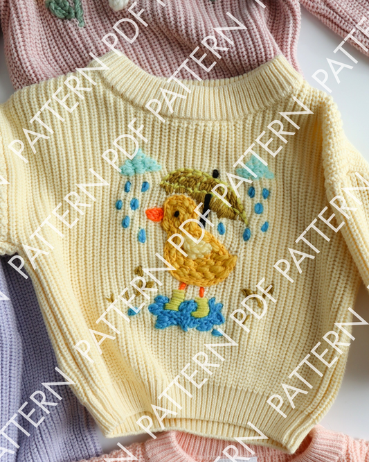Rainy Day Duck Sweater PDF Template