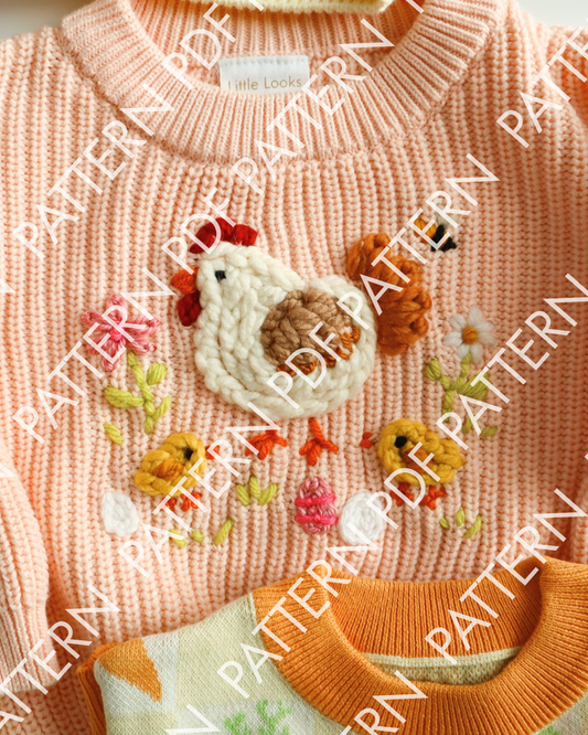 Spring Chicken Sweater PDF Template